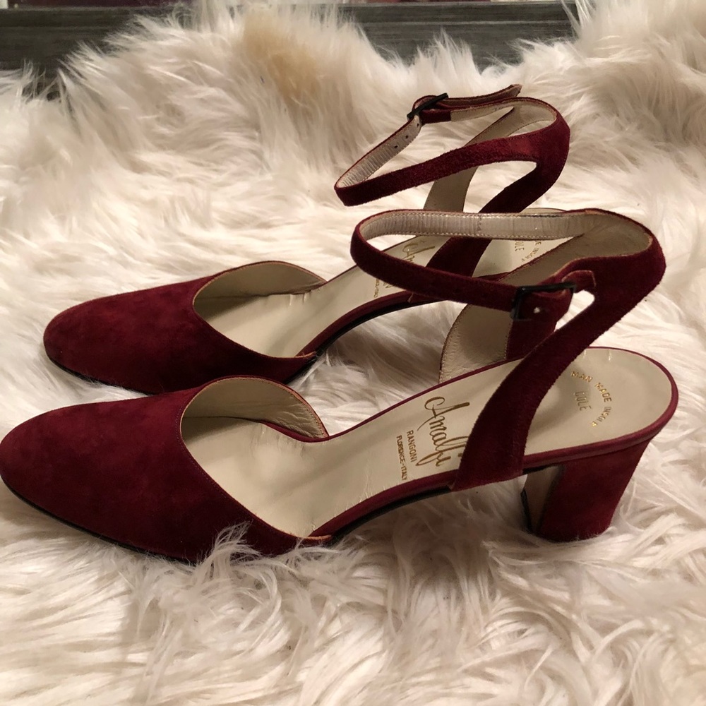 Red suede heels